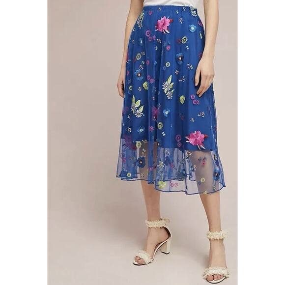 NWT Anthropologie Plenty by Tracy Reese Burnell Embroidered Skirt M - Picture 1 of 9